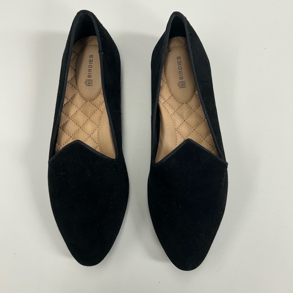 Birdies Black Suede Loafers